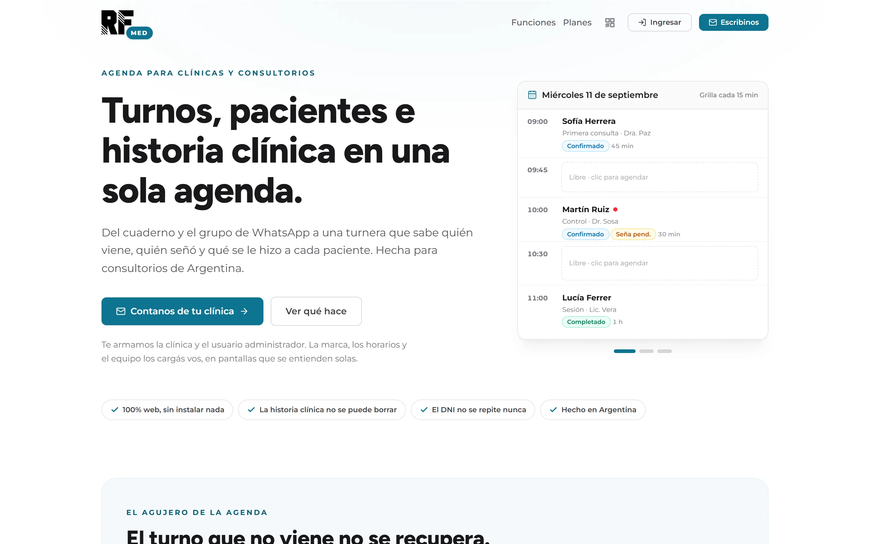 RF MED — Agenda para clínicas y consultorios